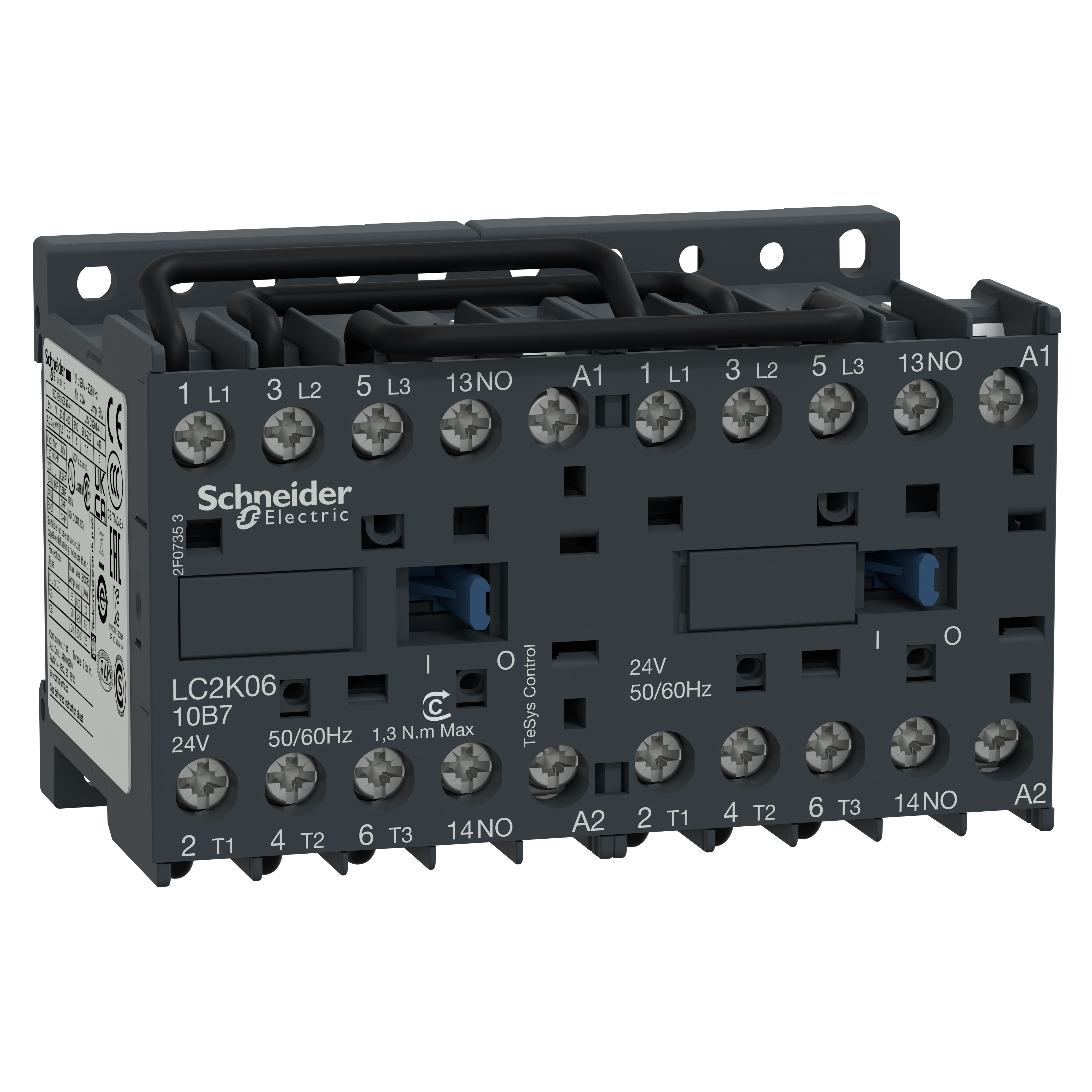 SCHNEIDER ELECTRIC - Teleinvertitore TeSys LC2K - 3 poli - AC3 440V 6 A - 24 V CA
