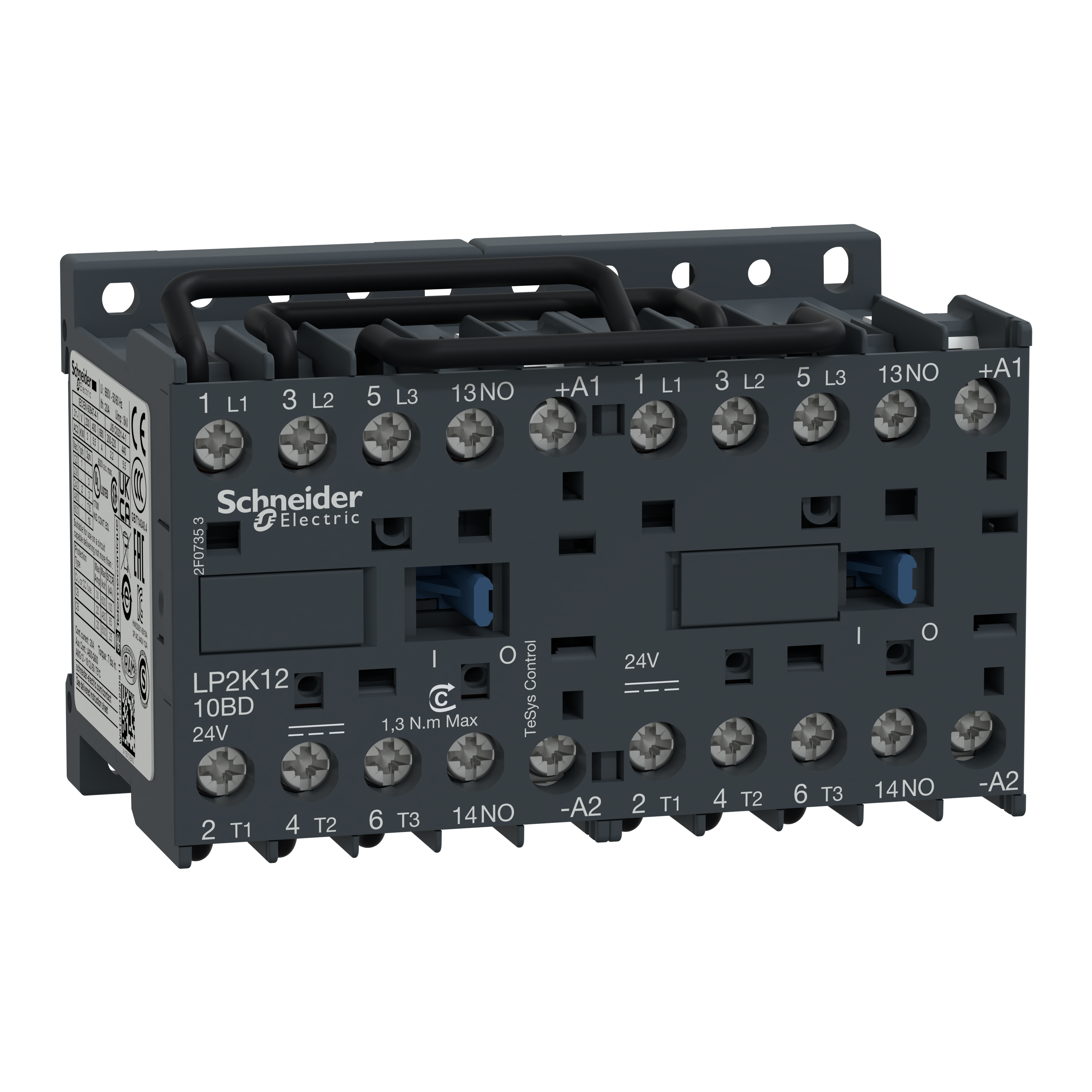 SCHNEIDER ELECTRIC - Teleinvertitore TeSys LP2K - 3 poli - AC3 440V 12 A - 24 V CC