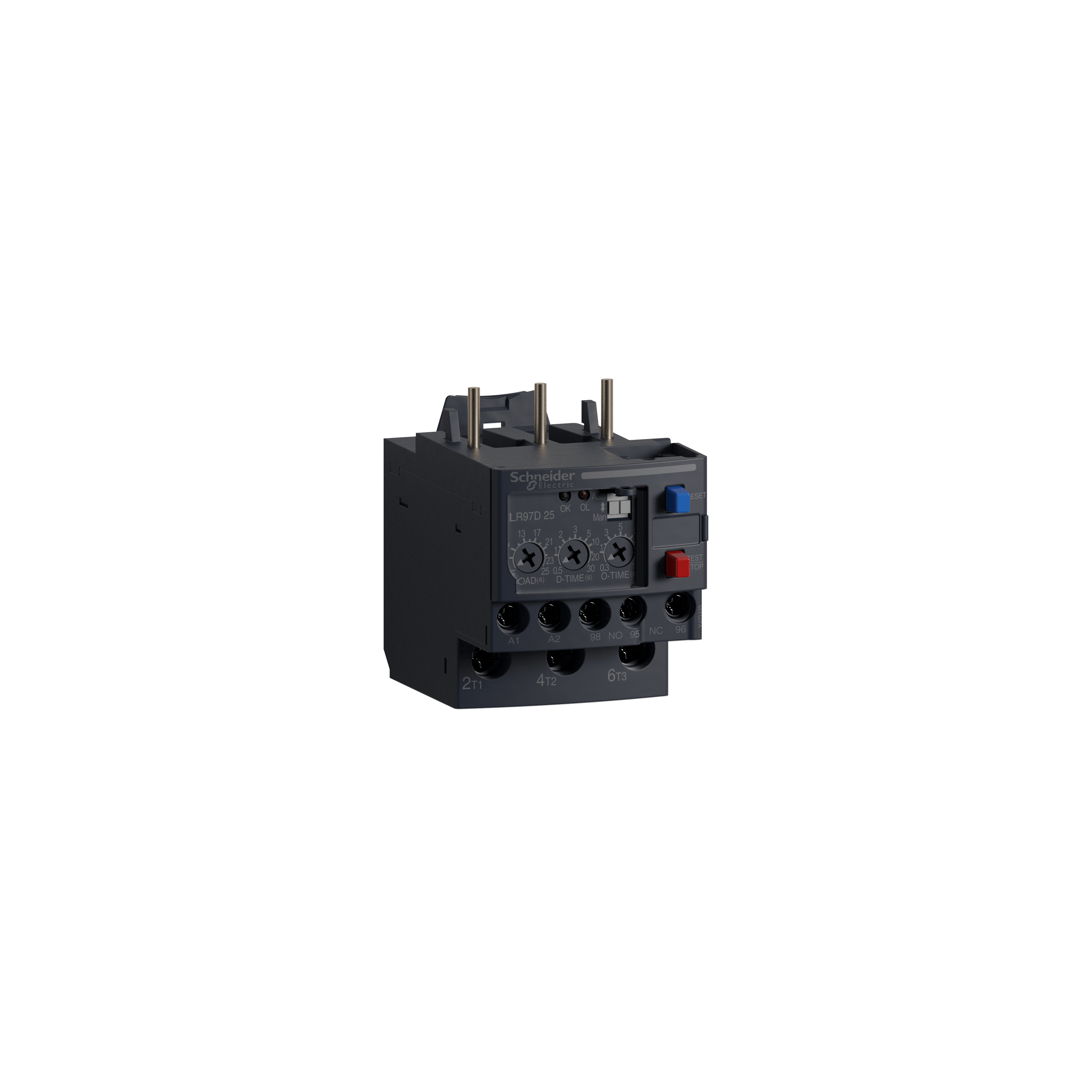 SCHNEIDER ELECTRIC - Electronic overcurrent relay, TeSys LR97D, 100 to 120VAC, 5 to 25A, 1C/O