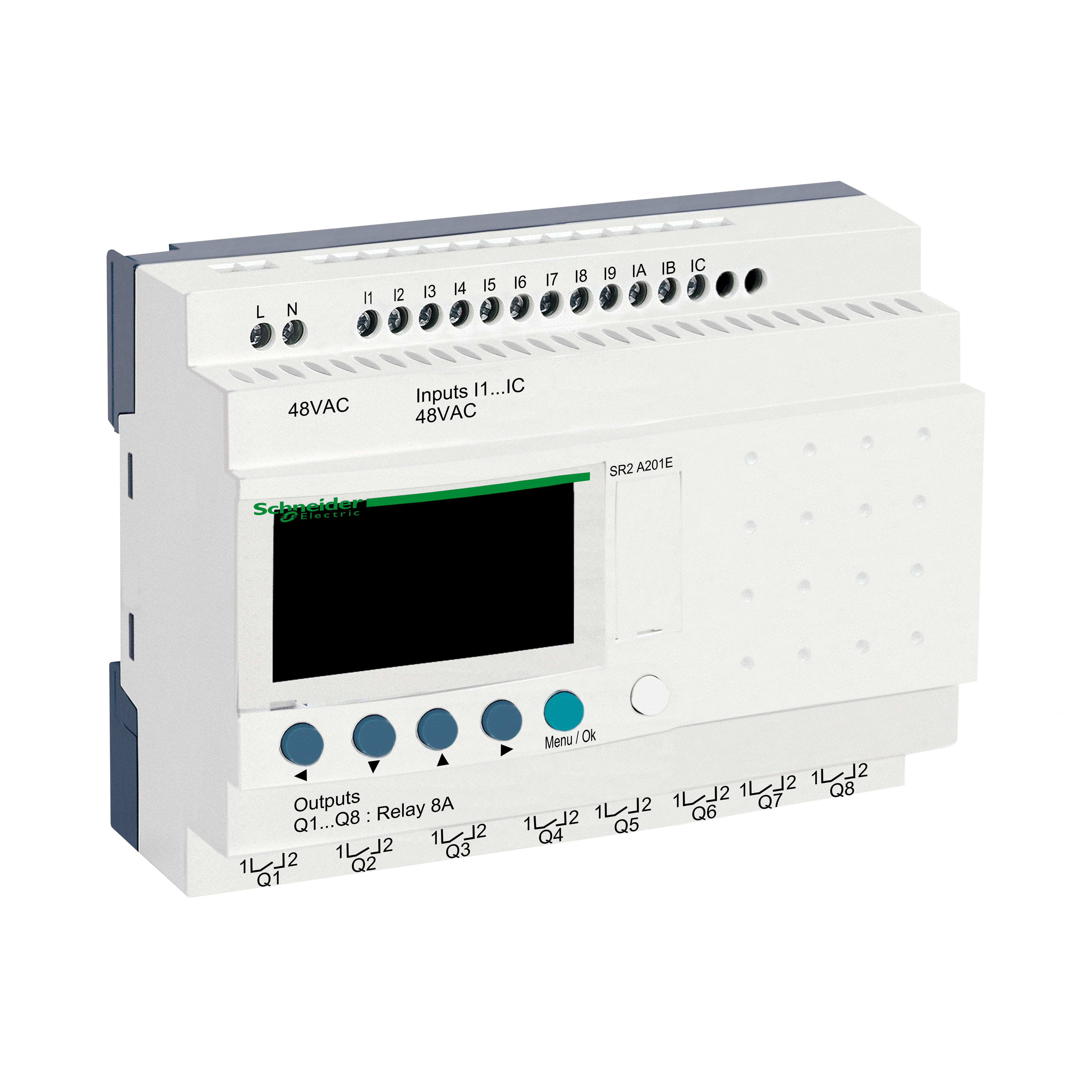 SCHNEIDER ELECTRIC - Smart relay compatto Zelio Logic - 20 I/O - 48 Vca - senza orologio - display