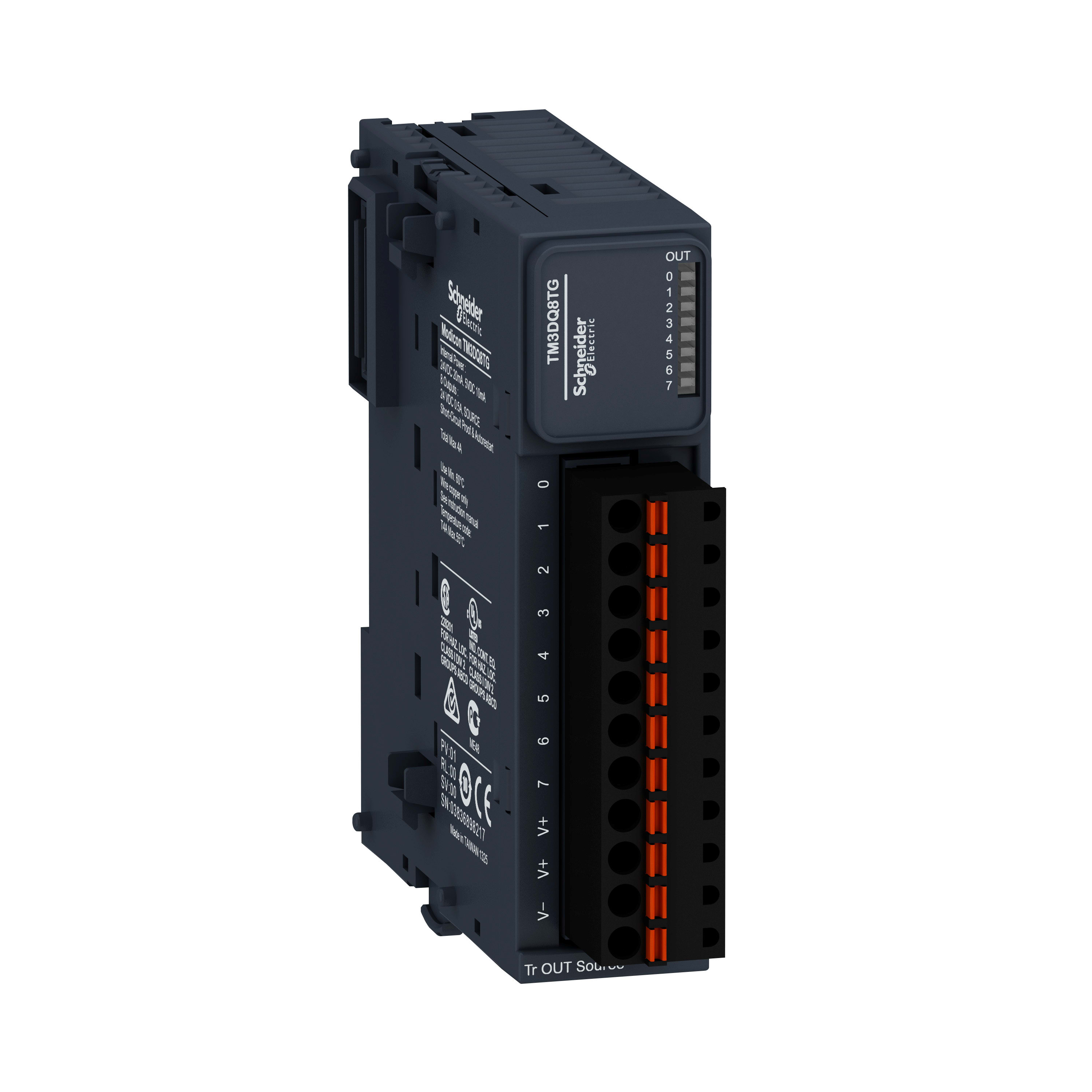 SCHNEIDER ELECTRIC - Modulo TM3 - 8 output transistor PNP, molla