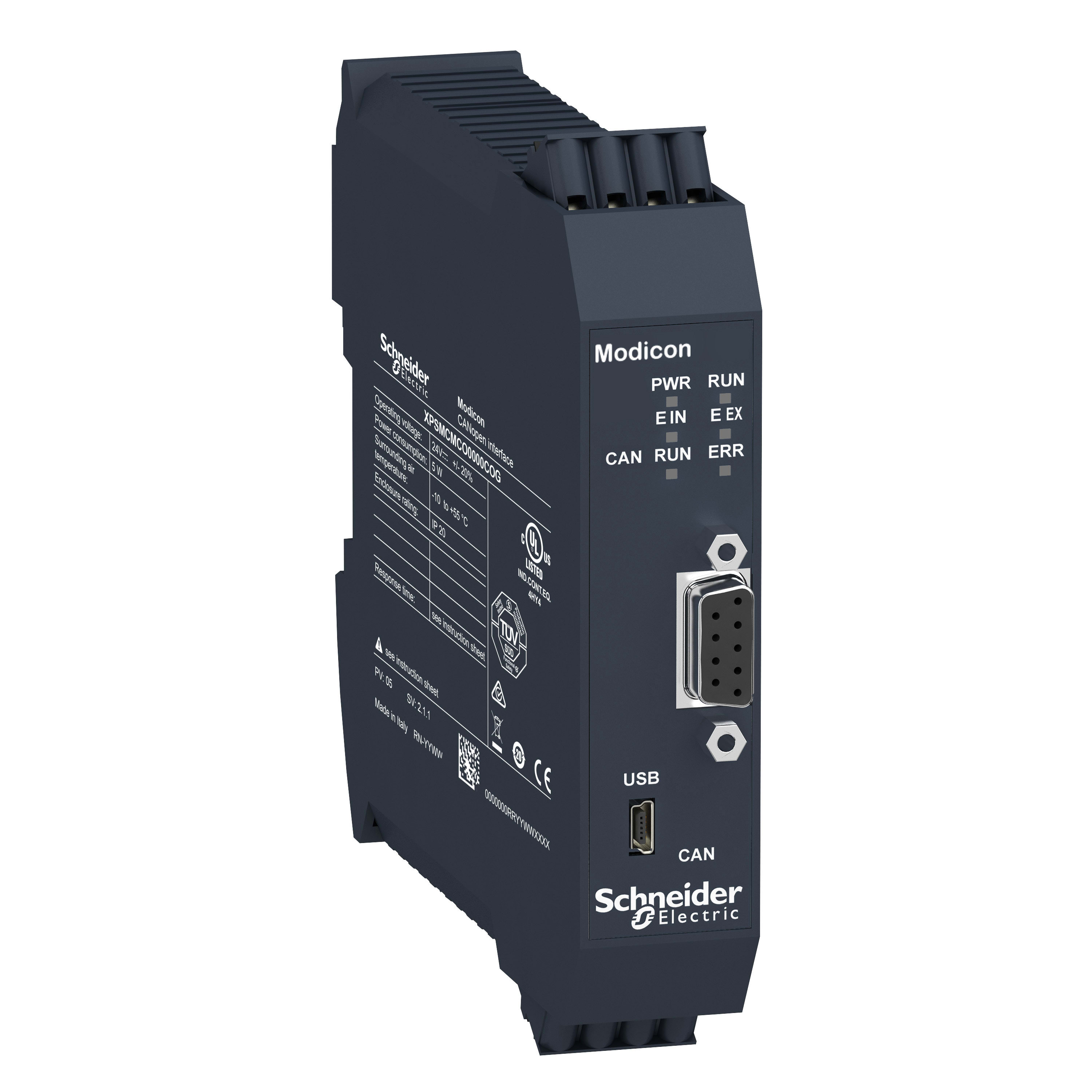 SCHNEIDER ELECTRIC - Modulo di comunicazione Modicon XPSMCM, CANopen, morsetti a molla