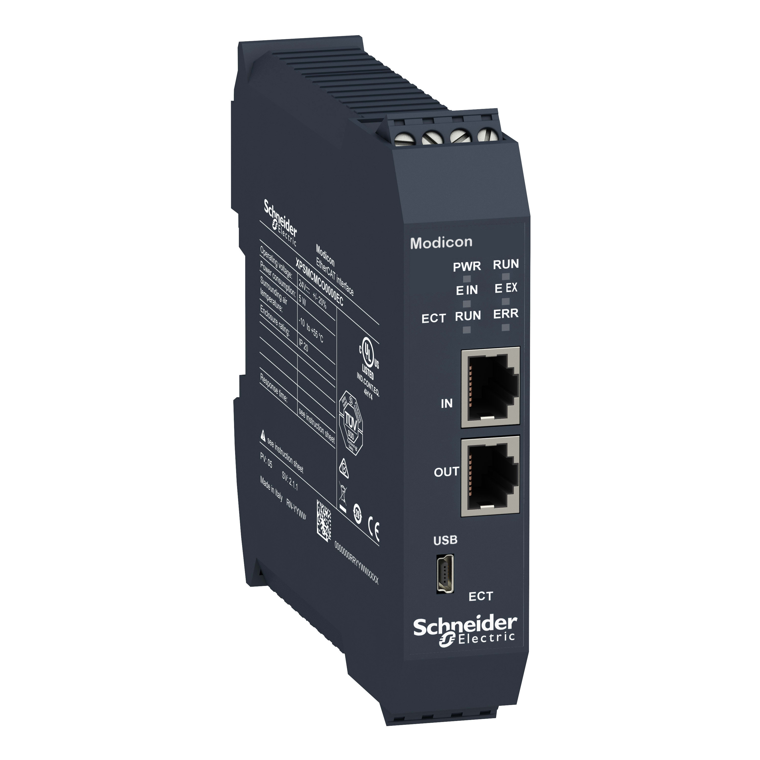 SCHNEIDER ELECTRIC - Modulo di comunicazione Modicon XPSMCM, EtherCAT, morsetti a vite