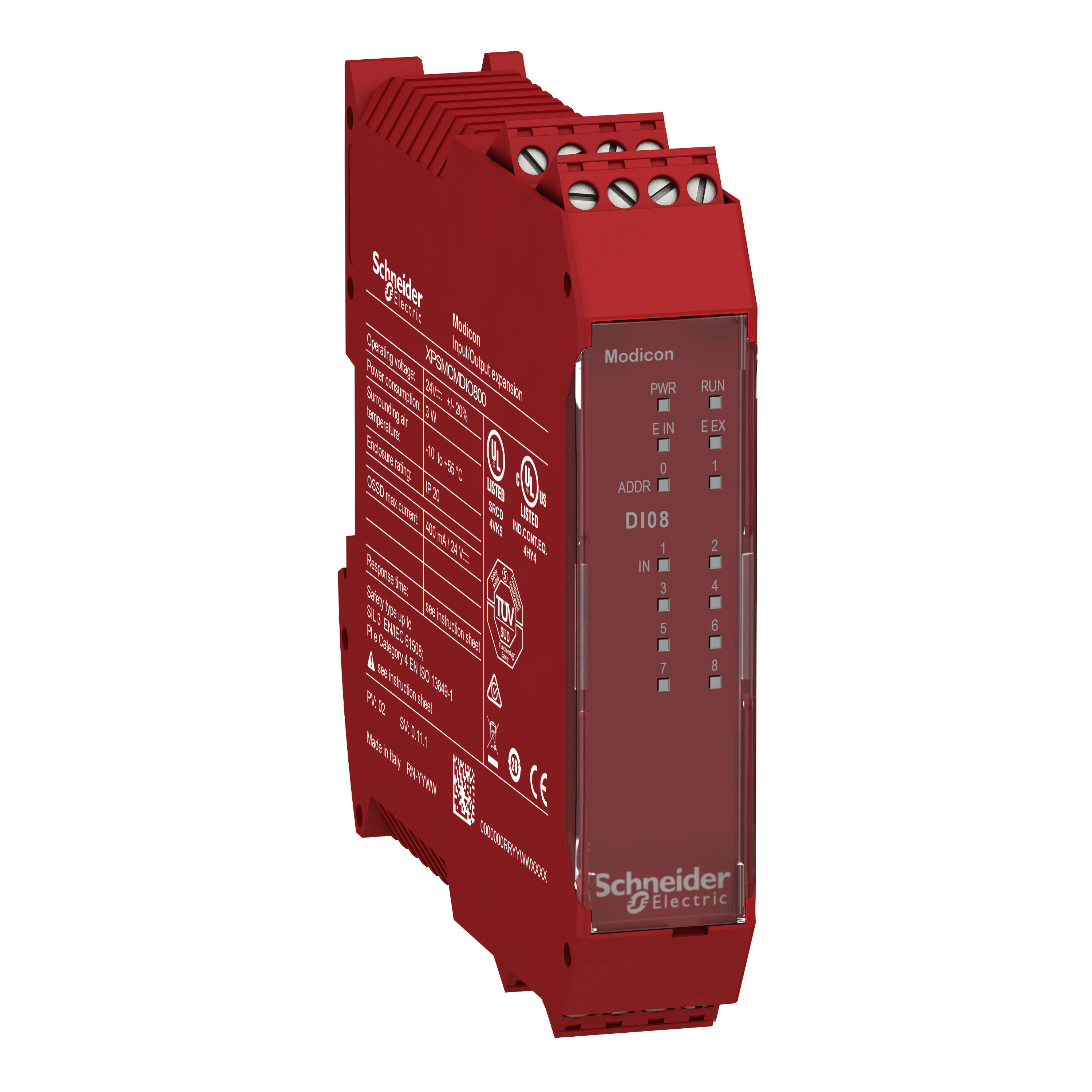 SCHNEIDER ELECTRIC - Modulo espansione di sicurezza, Modicon XPSMCM, 8 ingressi digitali, morsetti a vite