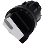 SIEMENS - Selettore, illuminabile, 22 mm, rotondo, in plastica, colore nero, bianco