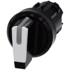 SIEMENS - Selettore, illuminabile, 22 mm, rotondo, in plastica, colore nero, bianco