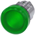 SIEMENS - Indicatore luminoso, 22 mm, rotondo, in metallo lucido, colore verde, gemma, liscia