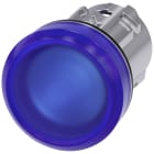 SIEMENS - Indicatore luminoso, 22 mm, rotondo, in metallo lucido, colore blu, gemma, liscia