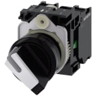 SIEMENS - Selettore, illuminabile, 22 mm, rotondo, in plastica, colore nero, bianco, 1NO+1NC