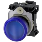 SIEMENS - Indicatore luminoso, 22 mm, rotondo, in plastica, colore blu, gemma, liscia, AC/DC 24 V