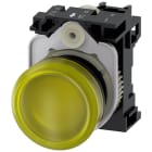 SIEMENS - Indicatore luminoso, 22 mm, rotondo, in plastica, colore giallo, gemma, liscia, AC 110 V