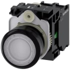 SIEMENS - Pulsante, illuminato, 22 mm, rotondo, in plastica, colore bianco, 1NO, AC 230 V