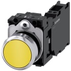 SIEMENS - Pulsante, 22 mm, rotondo, in metallo lucido, colore giallo, bottone, 1NO+1NC