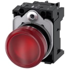 SIEMENS - Indicatore luminoso, 22 mm, rotondo, in metallo lucido, colore rosso, gemma, liscia, AC 230 V