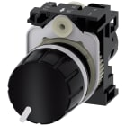 SIEMENS - Potenziometro, 22 mm, rotondo, in plastica, colore nero, 2,2 kOhm, con supporto