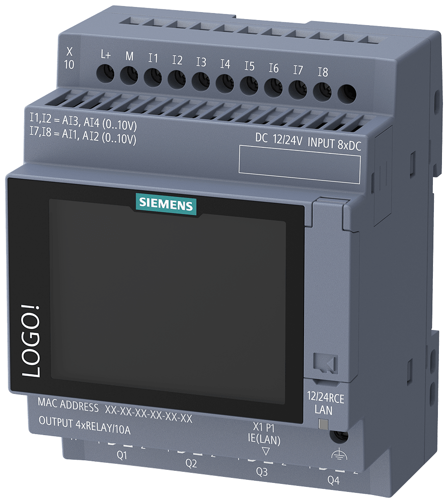 SIEMENS - LOGO!12/24RCE, 8DI(4AI)/4DO, 800 BLOCKS