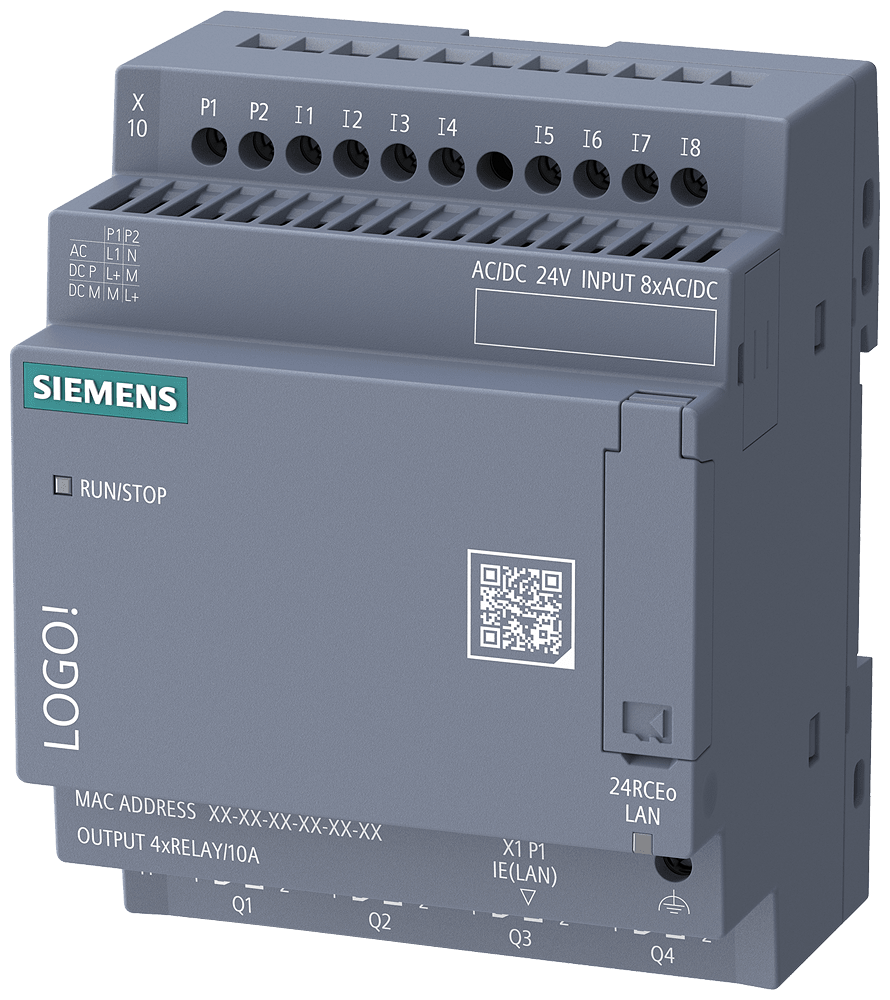 SIEMENS - LOGO! 24RCEO, 8DI/4DO, 800 BLOCKS