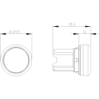 SIEMENS - pulsante luminoso, 22 mm, rotondo, in plastica, bianco, bottone, piatto ad impulso, con simbolo personalizzato, numero identificativo del materiale...