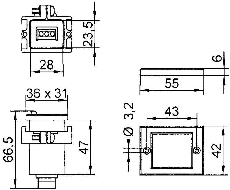 SIRENA - BIP81 buzzer ad incasso pannello di controllo suono ad intermittenza 72db IP30 V240DC 1800Hz