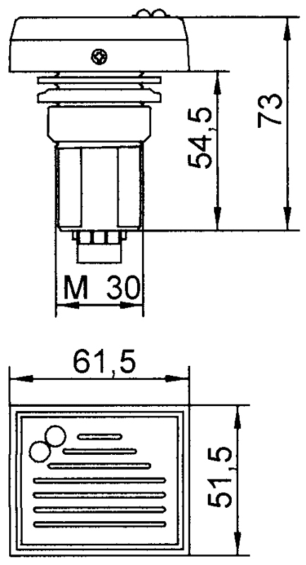 SIRENA - BIP84 ad incasso (diam 30 mm) tono acustico 80db IP30 V110AC 2200/3500Hz base nera
