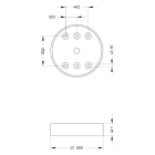 SIRENA - MLINE Base bassa per il montaggio superficiale ROSSA, cablaggio dalla base, V12/24 ACDC