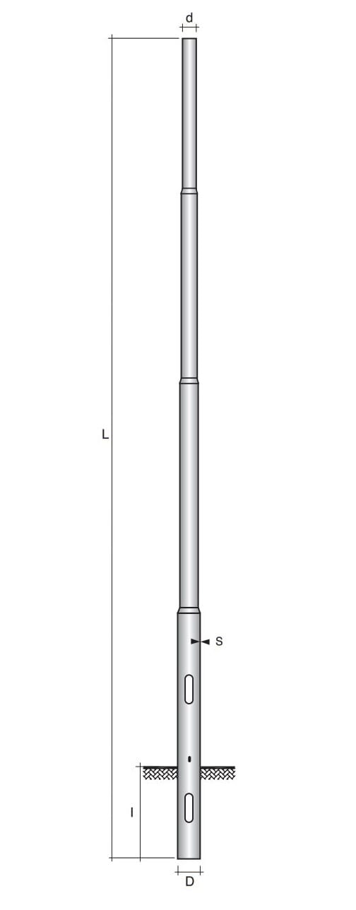 SOCIETA' ELETTRODISTRIBUZIONE MARCH - PALO RASTREMATO H.TOT. 780 CM. D 127