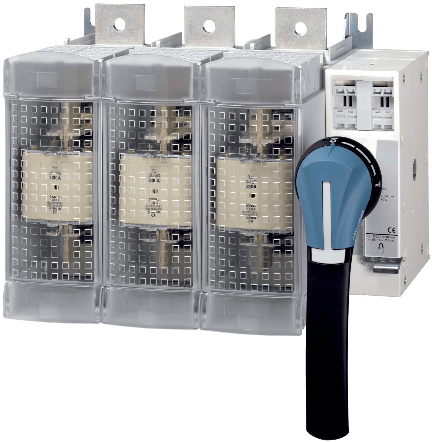 SOCOMEC ELETTROTECNICA - FUSERBLOC CD 3X630A NH 3 F/L - APPAR. NU