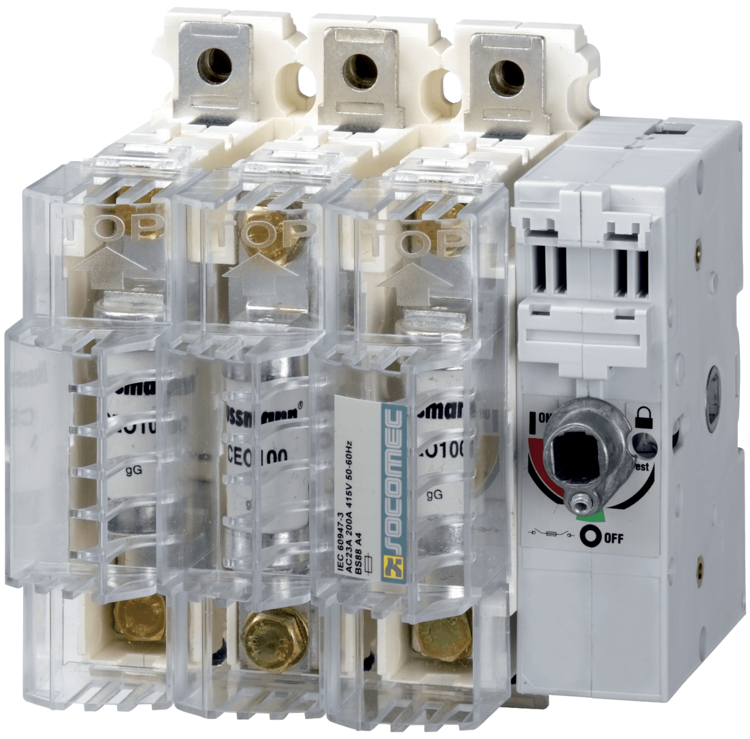 SOCOMEC ELETTROTECNICA - FUSERBLOC CD 3P 160A NH 0 F/L + TEST - A