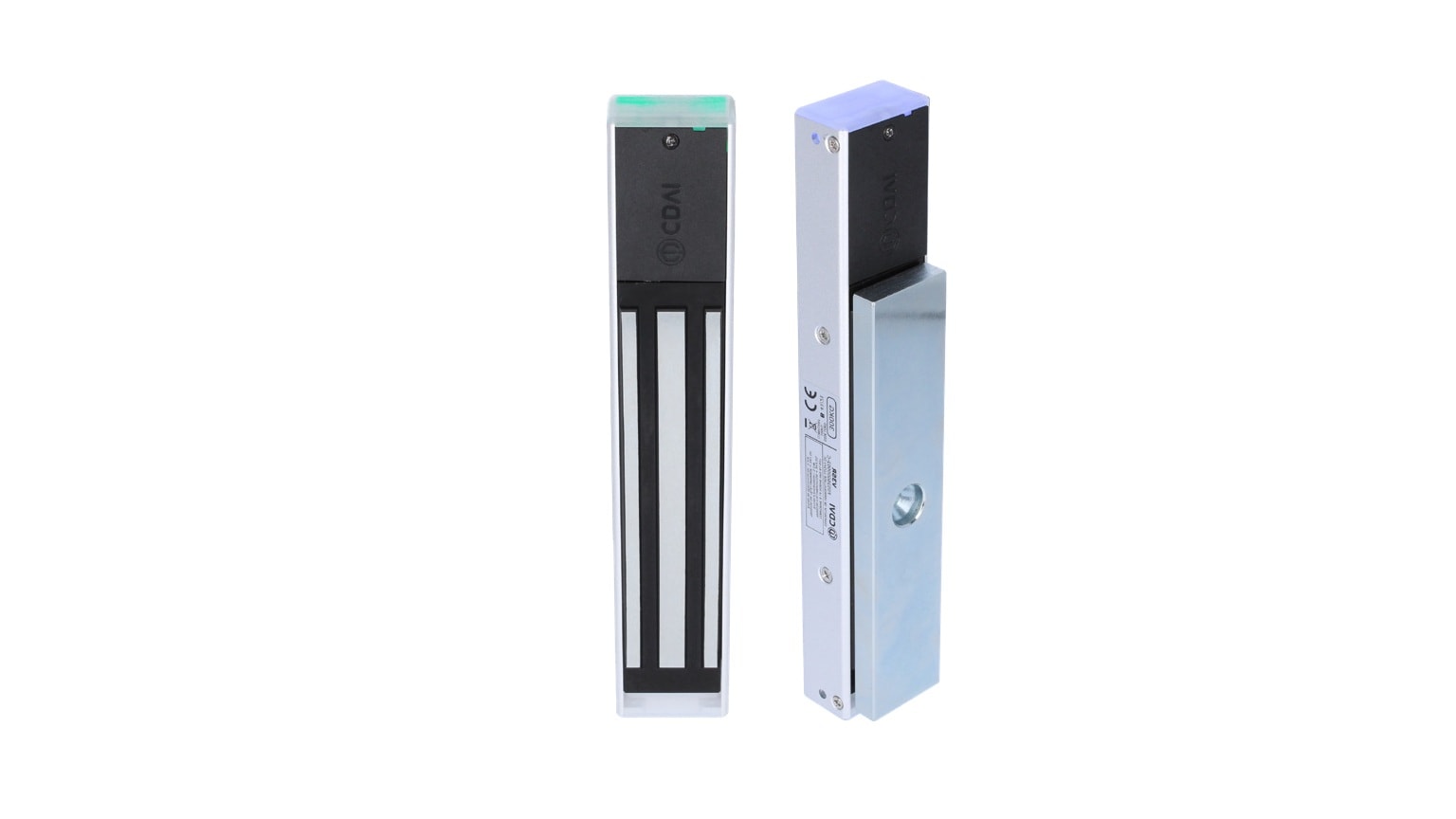 CDVI - Fermo elettromagnetico da applicare resistente al fuoco con ritenuta 400 kg, sensore di stato, reed, 12/24 Vdc.