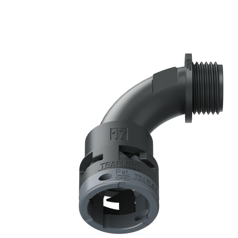 TEAFLEX - CURVA 90 IP66 BN17   1/2' NERO
