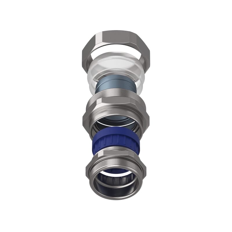TEAFLEX - Raccordo CMPR 40/36 M50x1,5 in ottone nichelato con continuità metallica IP67.
