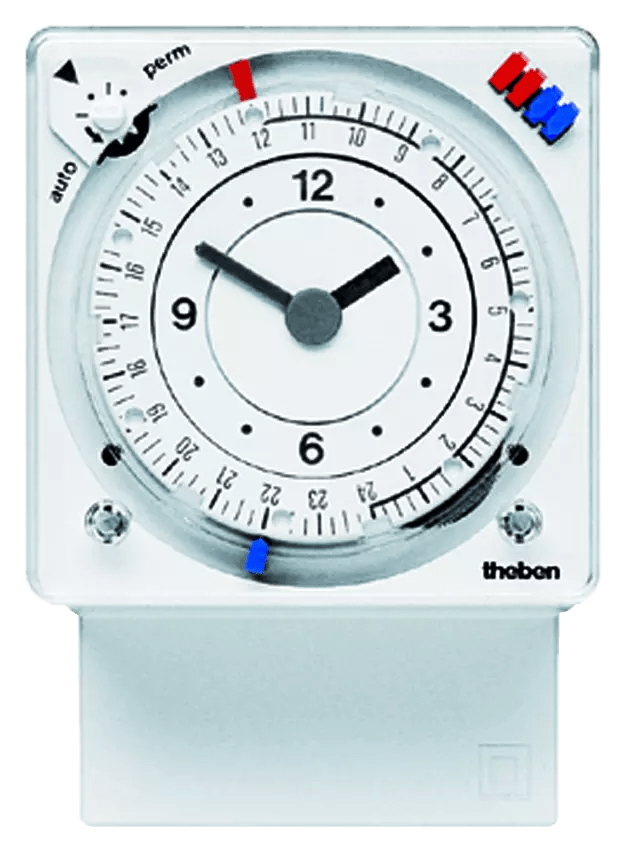 THEBEN - Timer con base a innesto 24h/7d. con riserva di carica, frontale 72x72 mm