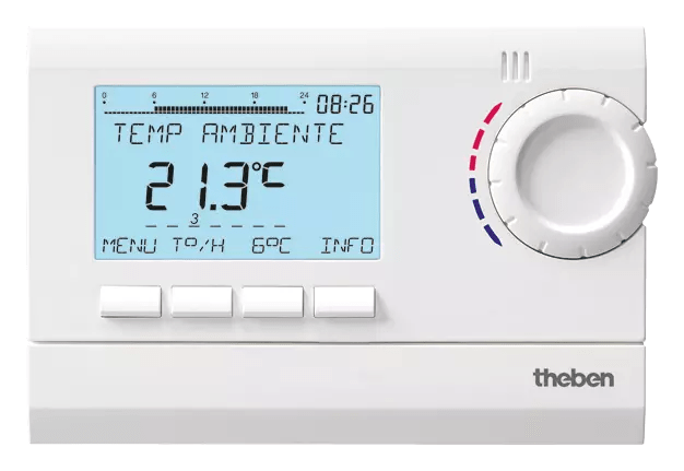 THEBEN - Orologio termostato digitale, 7 giorni, linea di testo, versione di rete