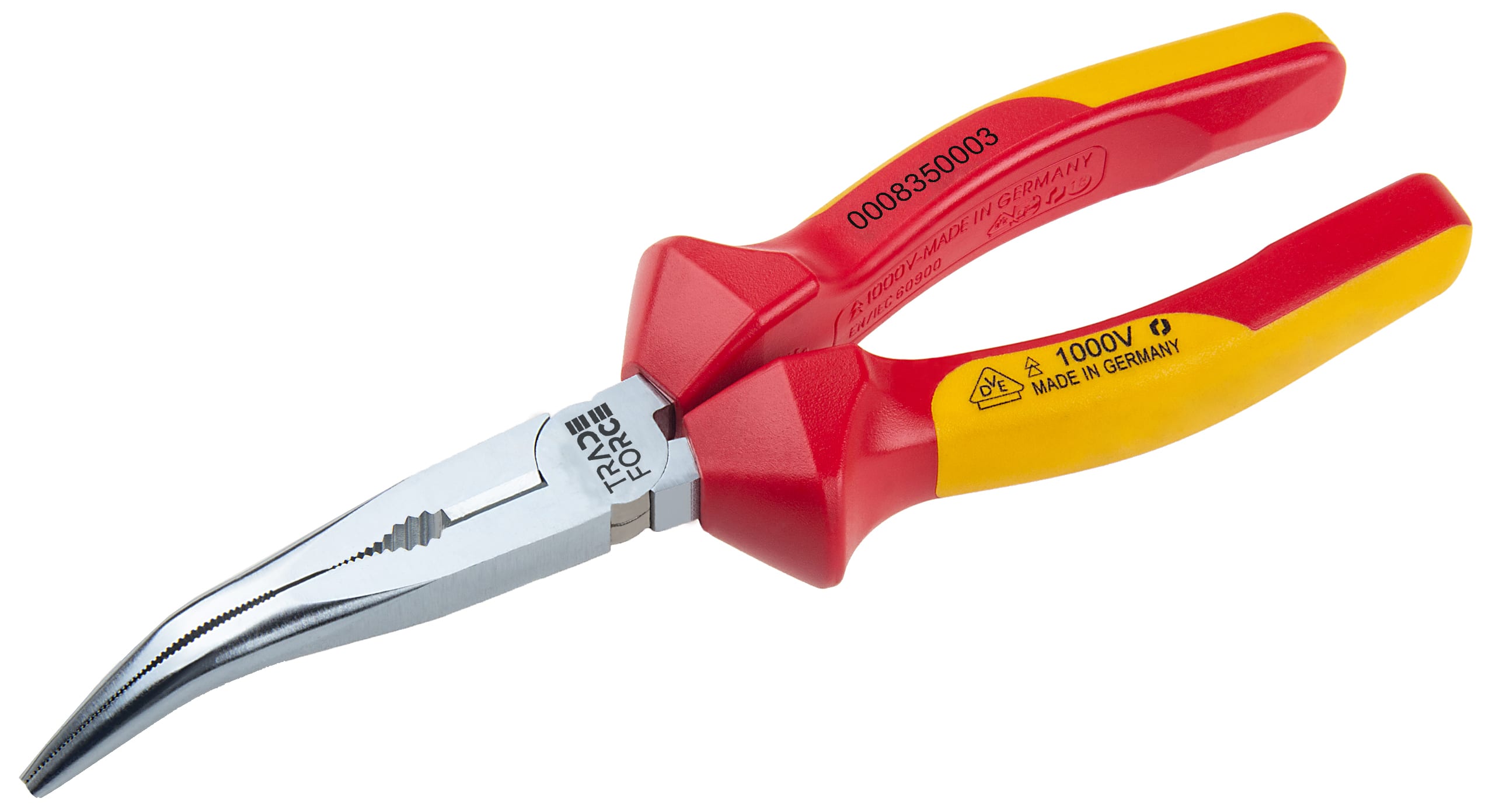 TRADEFORCE - Pinza isolata a becchi mezzitondi piegati 200mm