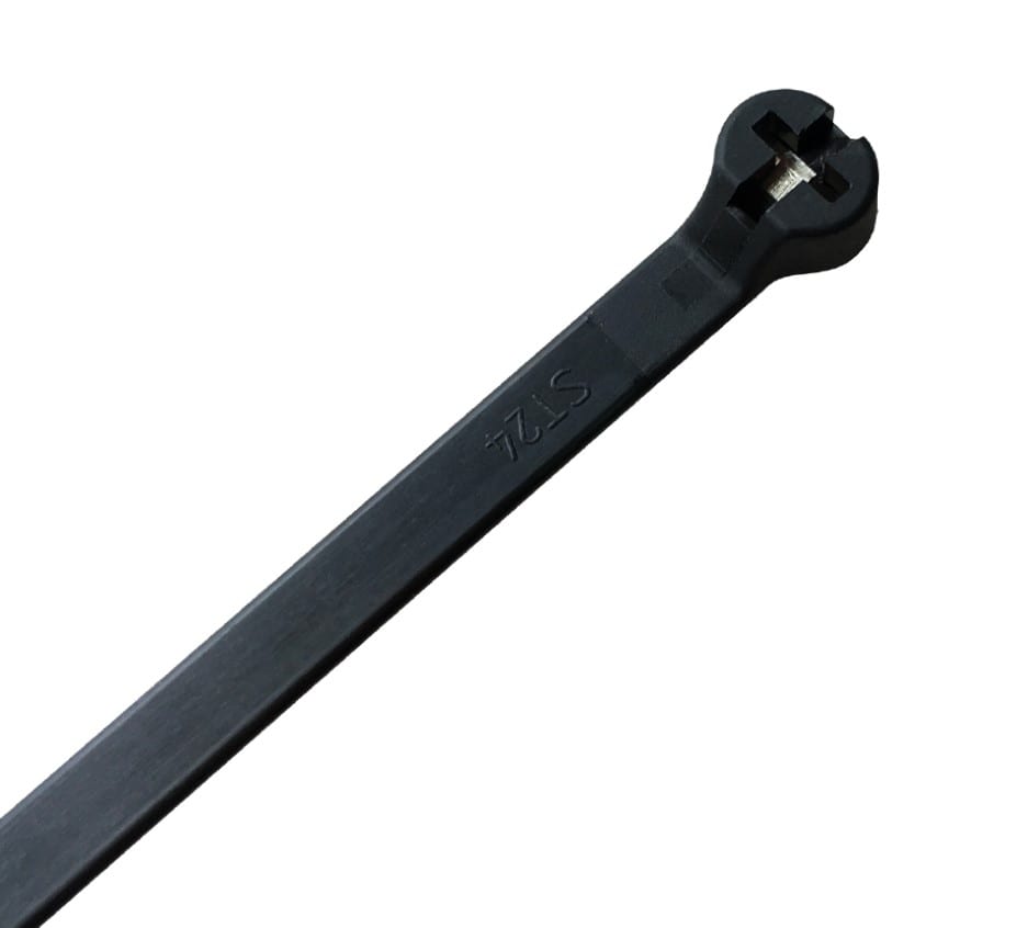TRADEFORCE - Fascetta con dente in acciaio inox, 300*3.6mm, nero, interno/esterno, 100 pz
