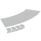 UNEX - Coperchio curva piana 45º 200 R600 in U23X