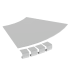 UNEX - Coperchio curva piana 45º 300 R300 in U23X