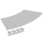 UNEX - Coperchio curva piana 45º 300 R600 in U23X