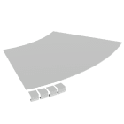 UNEX - Coperchio curva piana 45º 500 R600 in U23X