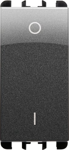 URMET - interruttore 2P 16AX morsetti a vite 1 modulo Nea acciaio scuro tst ac