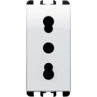 URMET - Presa bipasso 2P+T 16A 250V 1 modulo, Nea, bianco ghiaccio BG.