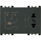 URMET - Presa per rasoi con trasformatore d'isolamento, 230V, 3 moduli, Nea, antracite.
