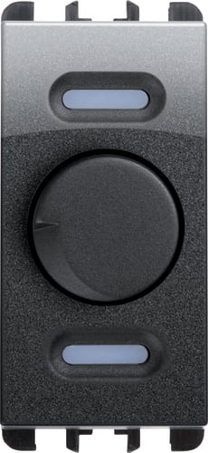 URMET - Dimmer rotativo per carichi resistivi, 1 modulo, 100-500W, 230Va.c., Nea, acciaio scuro POTENZ ROTAT 1M AC.