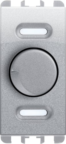 URMET - Dimmer rotativo per carichi resistivi, 1 modulo, 100-500W, 230Va.c., Nea, alluminio POTENZ ROTAT 1M AL.