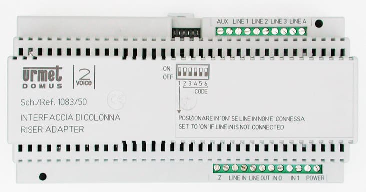 URMET - Interfaccia per colonne con 4 montanti e sistema 2Voice.