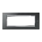 URMET - Placca zama nero grafite 6 moduli Expì metallo.