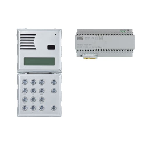URMET - Kit base impianto con pulsantiera digitale Sinthesi S2 e alimentatore, sistema 2Voice.