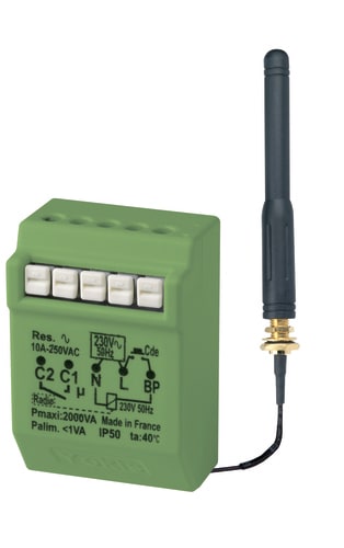 URMET - Modulo relè elettronico temporizzabile 2000W con sistema Radio Power ad incasso neutro antenna esterna MTR2000ERPX POWER:RELO 2000W C.