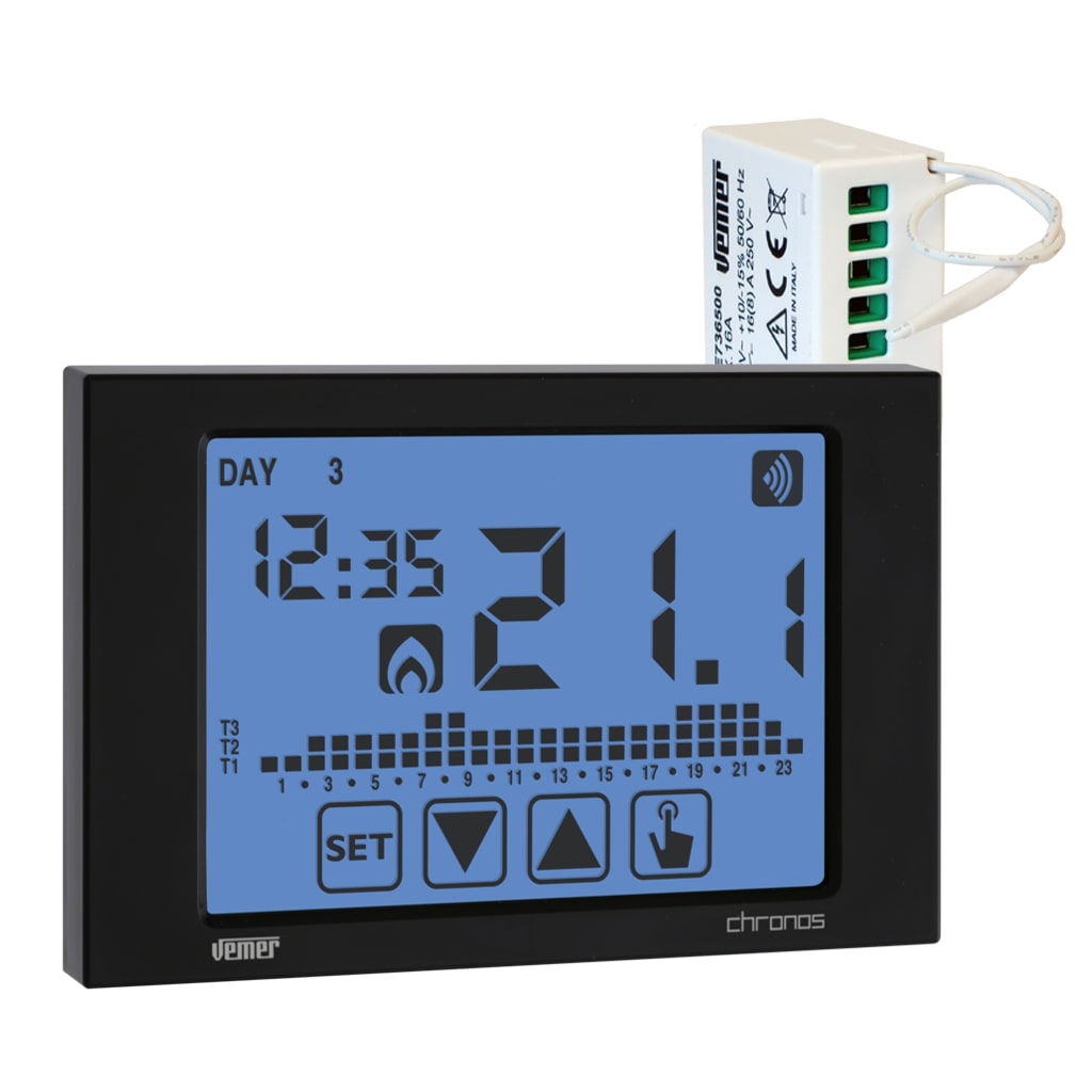 VEMER - SET CHRONOS RF NERO + ATTUATORE 1 CAN.