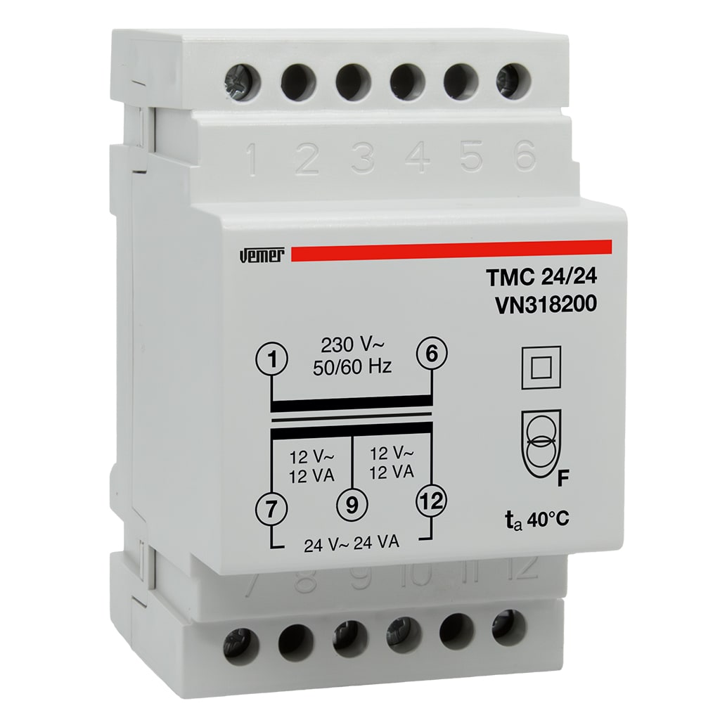 VEMER - TMC 24/24 TRASF. 24VA CON.230/0-12-24VAC